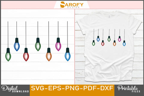 Vector Christmas light printable SVG EPS PNG cricut files SVG Sarofydesign 