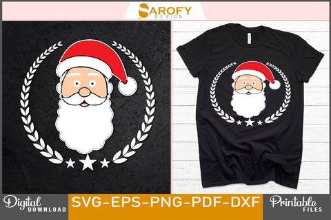 Vector Christmas Santa silhouette printable SVG EPS PNG cricut files SVG Sarofydesign 