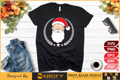 Vector Christmas Santa silhouette printable SVG EPS PNG cricut files SVG Sarofydesign 