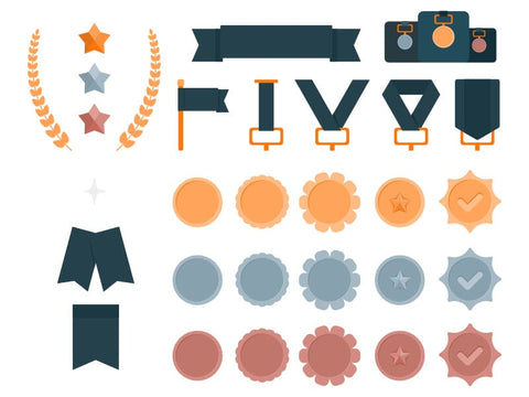 Vector Medals and Award Icon Generator Set SVG Arts By Naty 