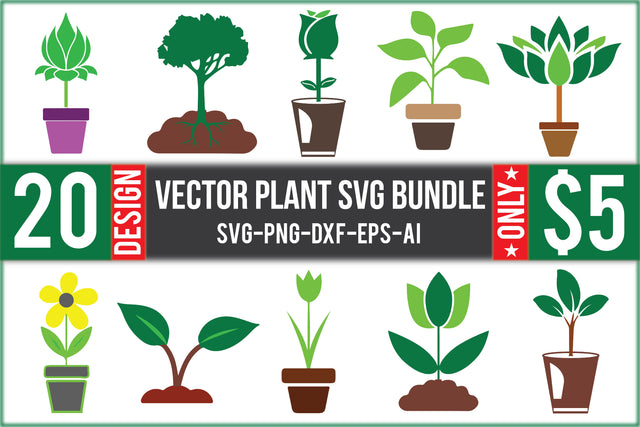Vector Plant Svg Bundle SVG Creativeart88 