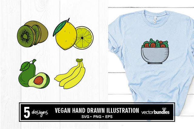 Vegan hand drawn illustration svg SVG vectorbundles 