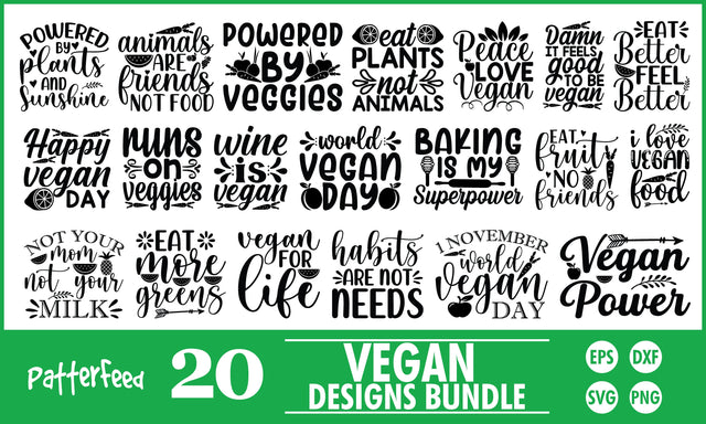 Vegan SVG Designs bundle SVG PatternFeed8 