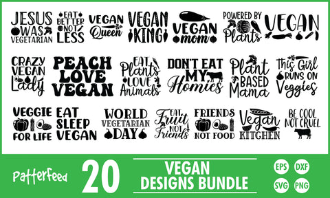 Vegan SVG Designs Bundle SVG PatternFeed8 