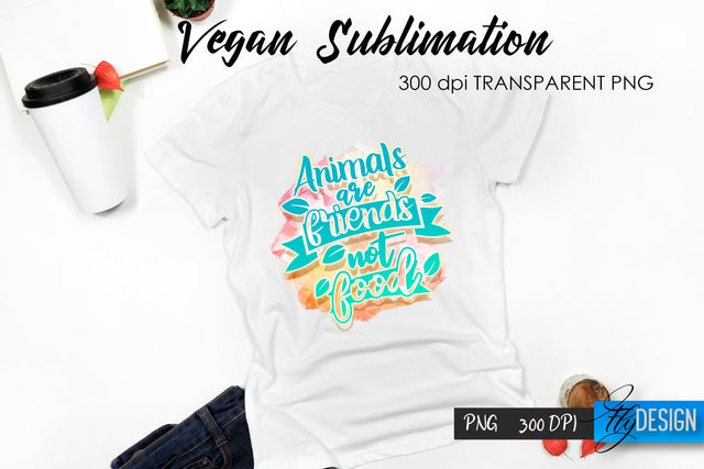 Vegan T-Shirt Sublimation. Food T-Shirt Design v.1 Sublimation Fly Design 