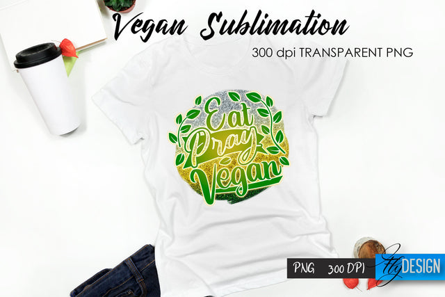 Vegan T-Shirt Sublimation. Food T-Shirt Design v.12 Sublimation Fly Design 