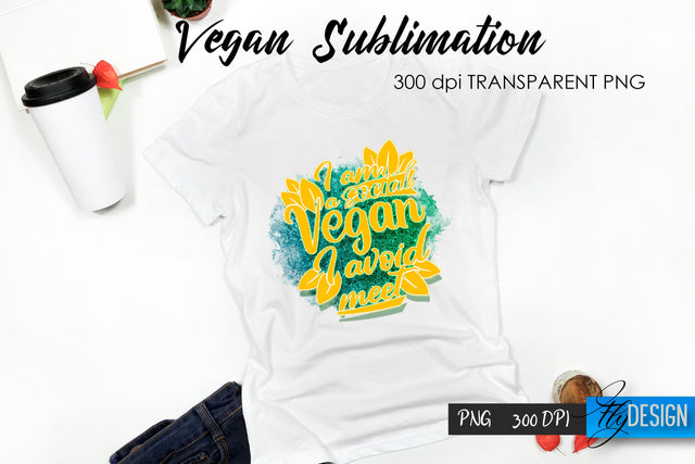 Vegan T-Shirt Sublimation. Food T-Shirt Design v.15 Sublimation Fly Design 