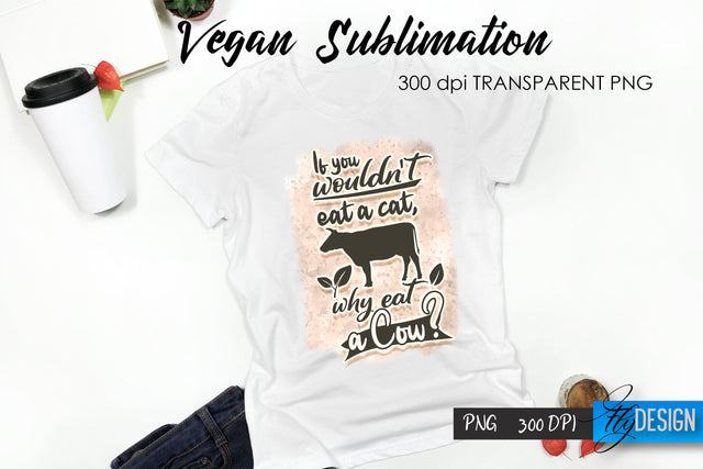 Vegan T-Shirt Sublimation. Food T-Shirt Design v.18 Sublimation Fly Design 