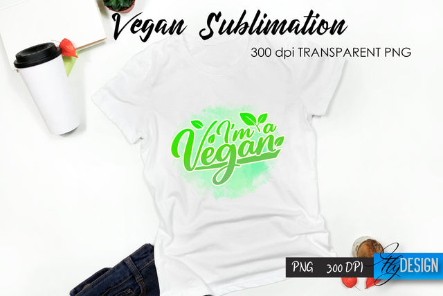Vegan T-Shirt Sublimation. Food T-Shirt Design v.19 Sublimation Fly Design 