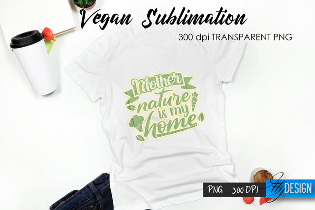 Vegan T-Shirt Sublimation. Food T-Shirt Design v.24 Sublimation Fly Design 