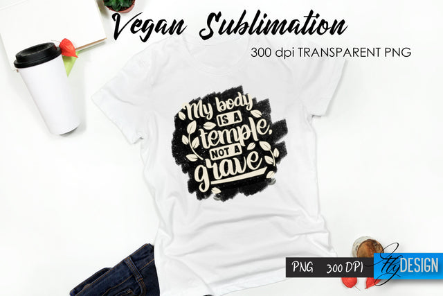 Vegan T-Shirt Sublimation. Food T-Shirt Design v.25 Sublimation Fly Design 