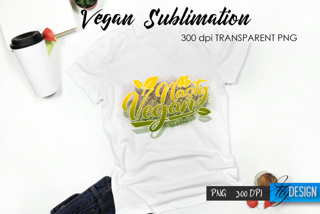 Vegan T-Shirt Sublimation. Food T-Shirt Design v.26 Sublimation Fly Design 