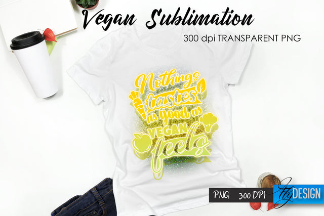 Vegan T-Shirt Sublimation. Food T-Shirt Design v.29 Sublimation Fly Design 