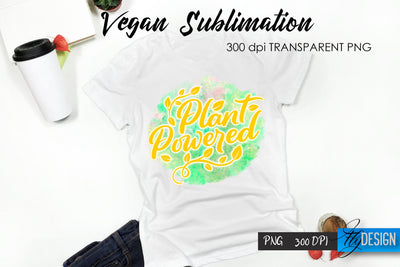 Vegan T-Shirt Sublimation. Food T-Shirt Design v.30 Sublimation Fly Design 
