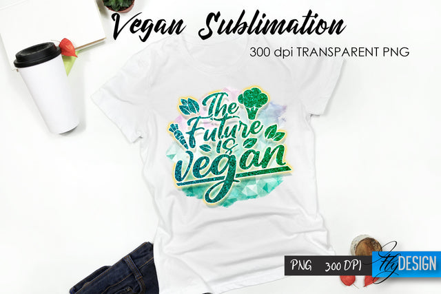 Vegan T-Shirt Sublimation. Food T-Shirt Design v.33 Sublimation Fly Design 