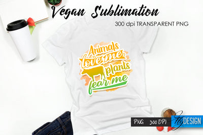 Vegan T-Shirt Sublimation. Food T-Shirt Design v.4 Sublimation Fly Design 