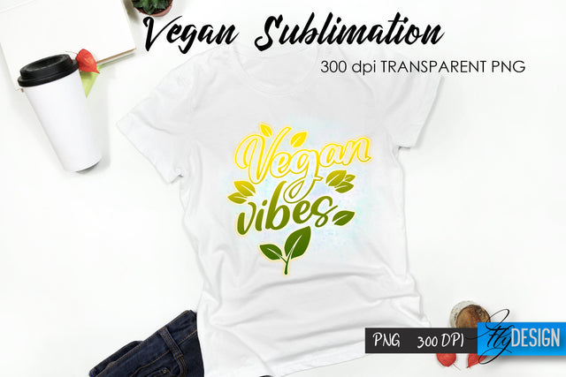 Vegan T-Shirt Sublimation. Food T-Shirt Design v.41 Sublimation Fly Design 