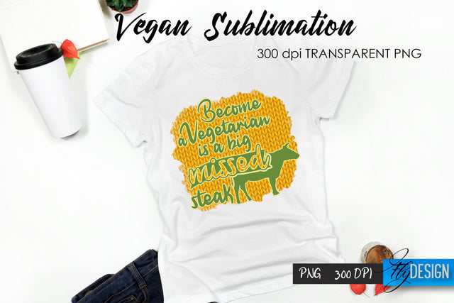 Vegan T-Shirt Sublimation. Food T-Shirt Design v.7 Sublimation Fly Design 