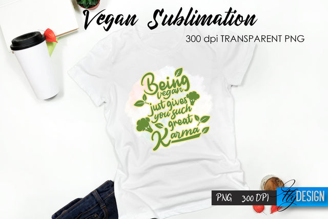 Vegan T-Shirt Sublimation. Food T-Shirt Design v.8 Sublimation Fly Design 