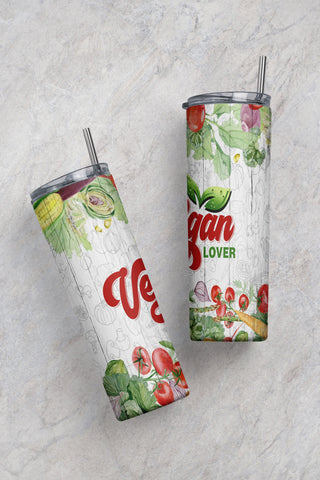 Vegan Tumbler Png Design Vegeterian Tumbler 20Oz dance Skinny Tumbler Wrap Sublimation Tumbler Designs vegetable Straight tapered Sublimation CaldwellArt 