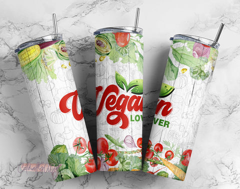 Vegan Tumbler Png Design Vegeterian Tumbler 20Oz dance Skinny Tumbler Wrap Sublimation Tumbler Designs vegetable Straight tapered Sublimation CaldwellArt 