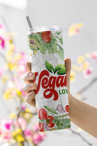 Vegan Tumbler Png Design Vegeterian Tumbler 20Oz dance Skinny Tumbler Wrap Sublimation Tumbler Designs vegetable Straight tapered Sublimation CaldwellArt 
