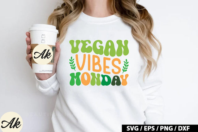 Vegan vibes monday Retro SVG SVG akazaddesign 