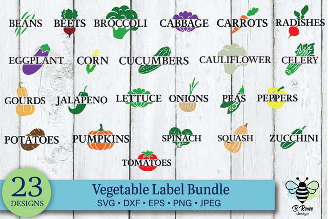 Vegetable Label SVG Bundle SVG B Renee Design 