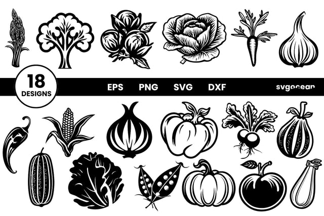 Vegetables Svg Bundle | Illustration | Cut Files SVG SvgOcean 