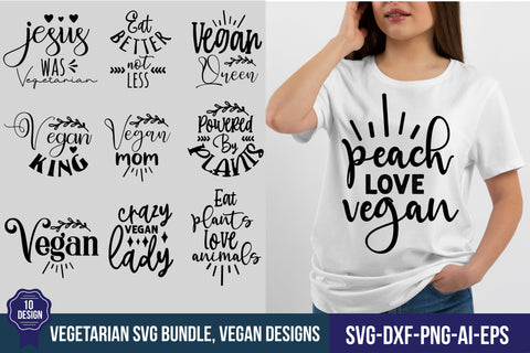 Vegetarian SVG Bundle, Vegan Designs SVG Nbd161 