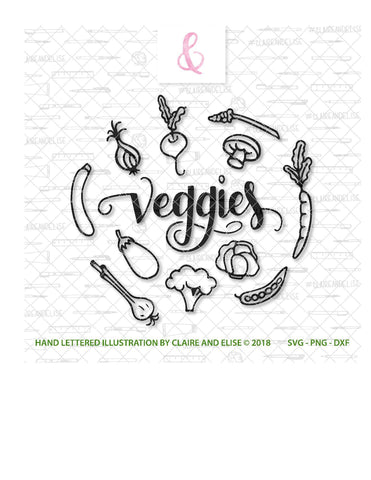 Veggies - Vegetables - SVG PNG DXF CUT FILE SVG Claire And Elise 