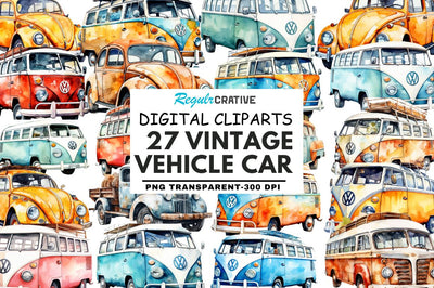 Vehicle Watercolor Clipart Sublimation Regulrcrative 