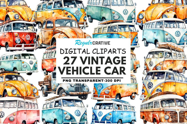 Vehicle Watercolor Clipart Sublimation Regulrcrative 