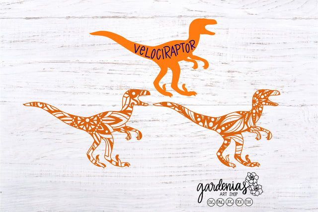 Velociraptor Dinosaur Mandalas SVG Gardenias Art Shop 