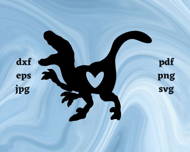 Velociraptor Heart SVG Cut File SVG Northern Light SVG 