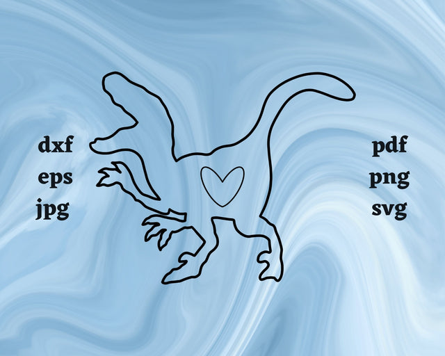 Velociraptor Heart SVG Cut File SVG Northern Light SVG 