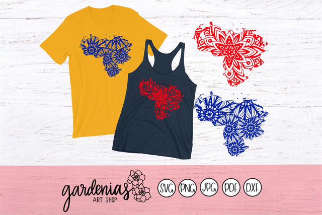 Venezuela Mandala Map SVG Gardenias Art Shop 