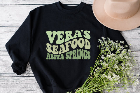 Vera's Seafood Abita Springs svg, wavy style svg, EPS PNG Cricut Instant Download SVG Fauz 