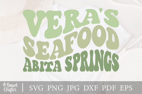 Vera's Seafood Abita Springs svg, wavy style svg, EPS PNG Cricut Instant Download SVG Fauz 