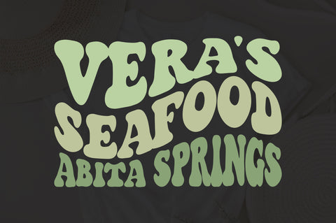 Vera's Seafood Abita Springs svg, wavy style svg, EPS PNG Cricut Instant Download SVG Fauz 