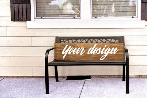 Vertical and Horizontal Porch Sign Layered PSD Mockup with Bench Mock Up Photo Risa Rocks It 