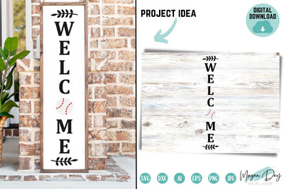 Vertical Baseball Welcome Sign SVG Cut File SVG Morgan Day Designs 