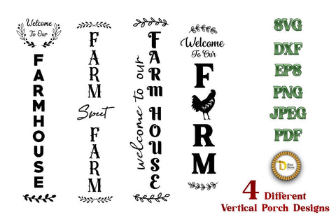 Vertical Porch Sign - 4 Farm porch SVG Signs SVG Dina.store4art 