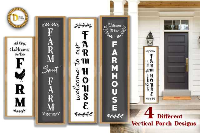 Vertical Porch Sign - 4 Farm porch SVG Signs SVG Dina.store4art 