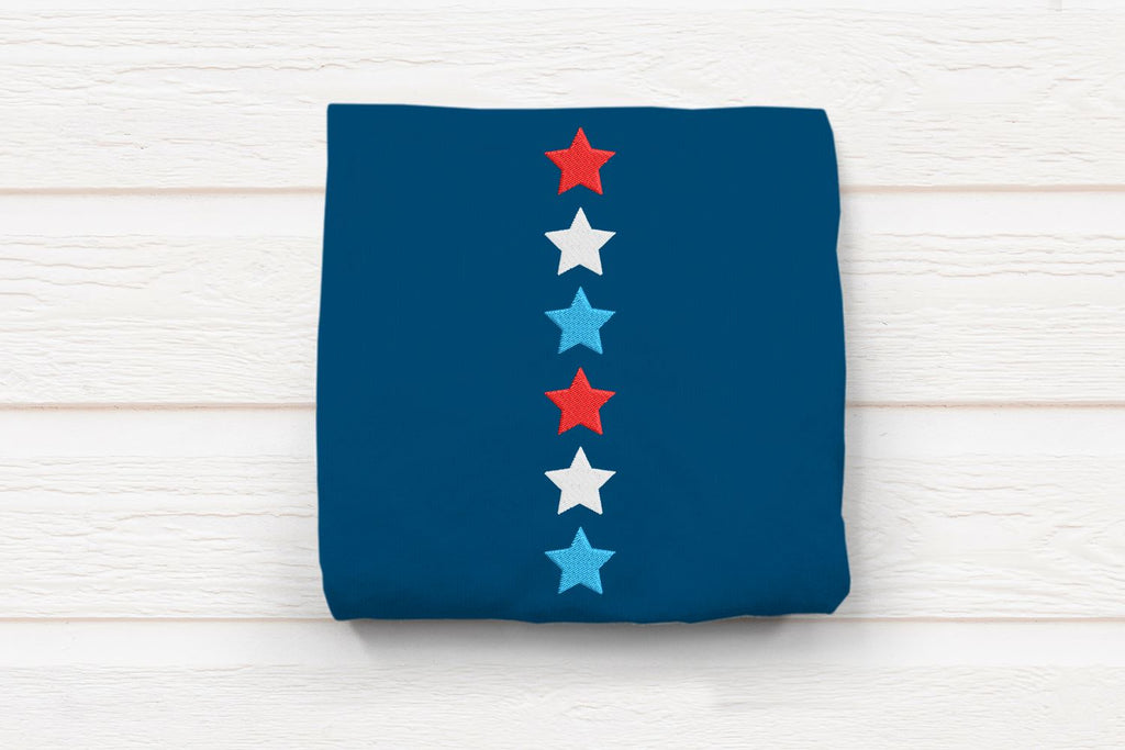 Vertical Row of Stars Embroidery Design - So Fontsy
