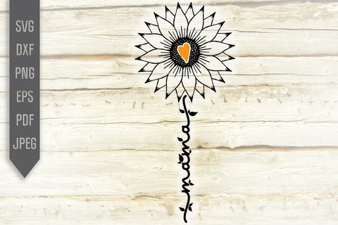 Vertical Sunflower Mama Svg. Floral Svg. Sun Flower Svg. Mother's Day Svg. Mom Svg. Mom Life Svg. Mother Dxf, eps, png, jpg pdf SVG Mint And Beer Creations 