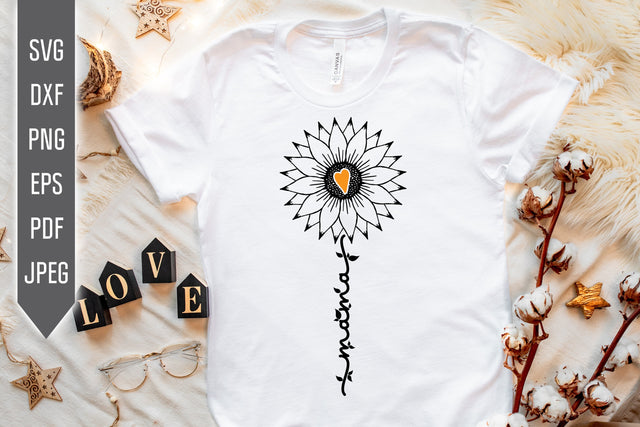 Vertical Sunflower Mama Svg. Floral Svg. Sun Flower Svg. Mother's Day Svg. Mom Svg. Mom Life Svg. Mother Dxf, eps, png, jpg pdf SVG Mint And Beer Creations 