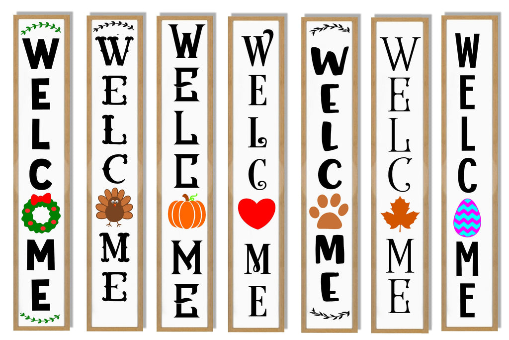 Vertical Welcome Sign Bundle - Sign Builder Bundle - So Fontsy