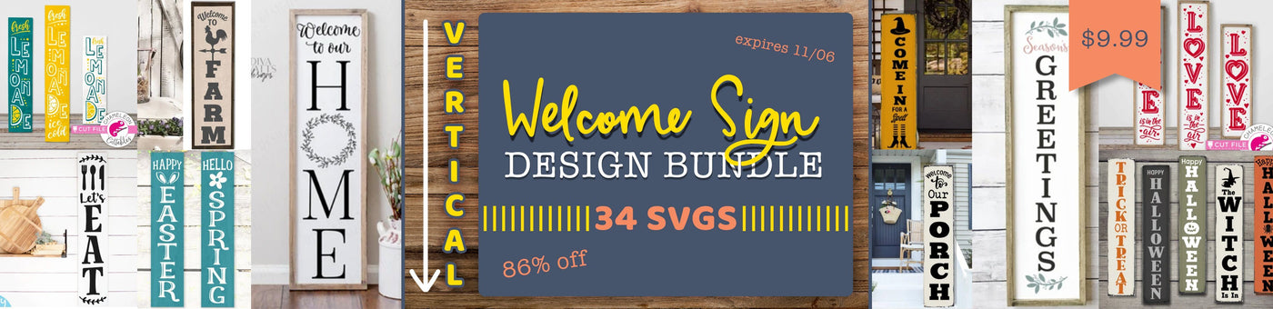 Vertical Welcome Sign Design Bundle