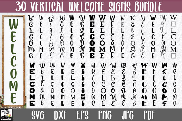 Vertical Welcome SVG Bundle - Welcome Sign SVG File SVG Old Market 